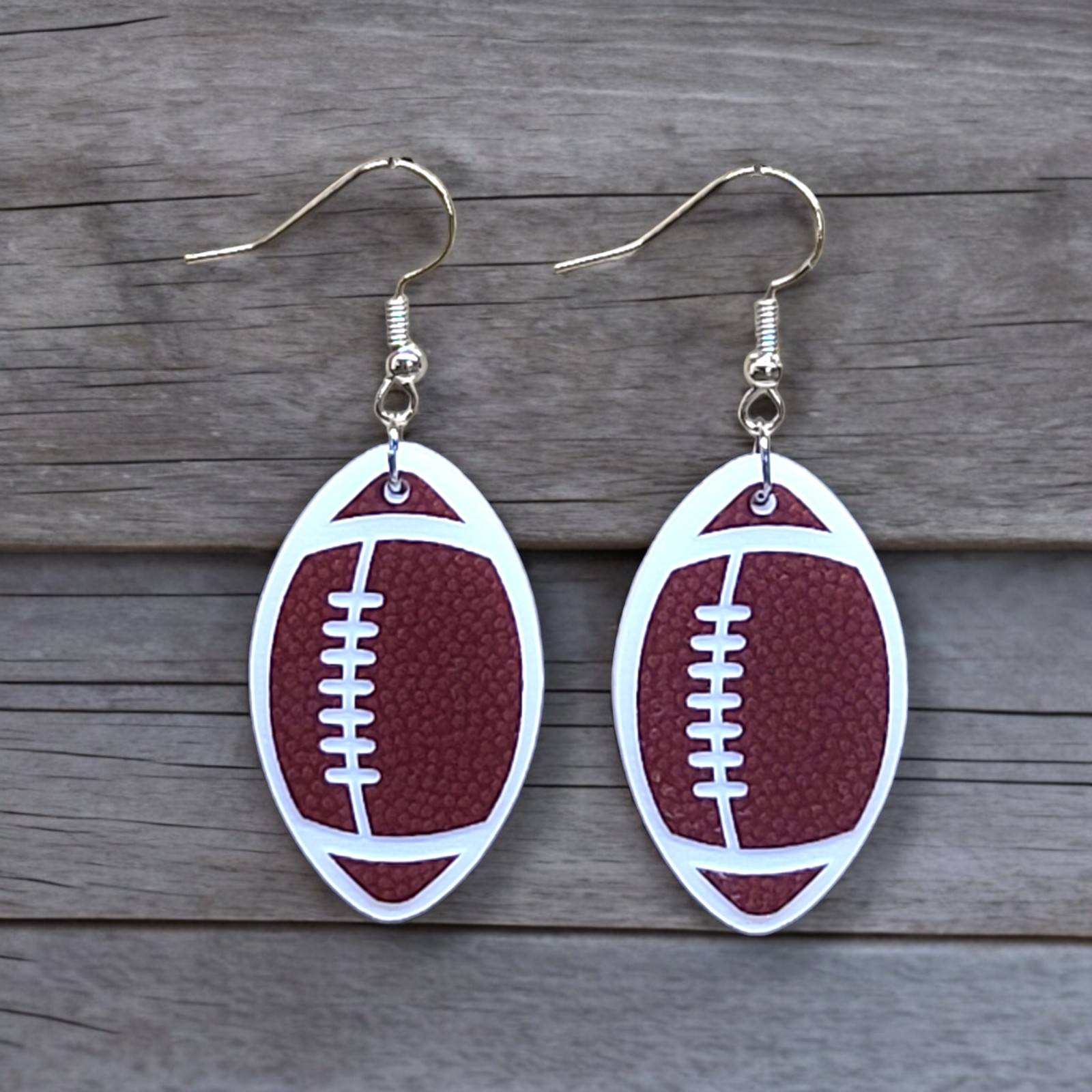 Football earrings personalized with number 1