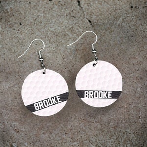 Personalized golf earrings by The Messy Woodworker